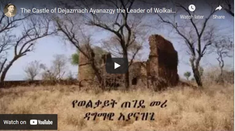 The Castle of Dejazmach Ayanazgy the Leader of Wolkait Tegede እንደወረደ